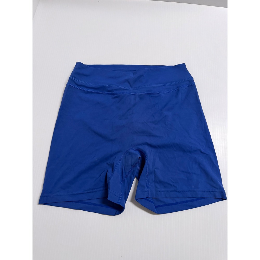 Women's Royal Blue Scrunch Butt Biker Shorts Athletic Yoga Gym Spandex Large